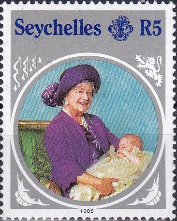 Queen Mother with Prince Henry - 1985 Stamp of Seychelles 