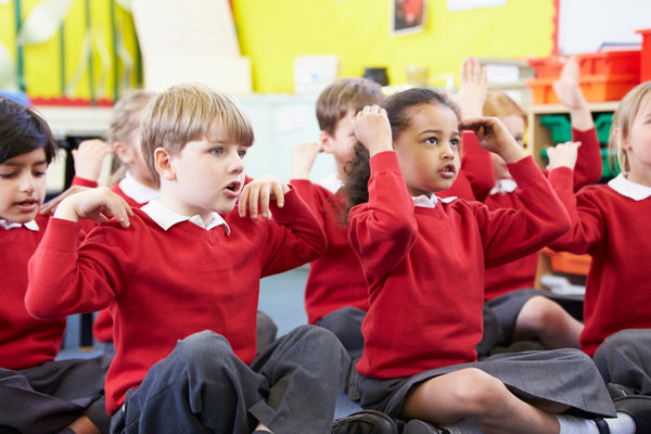 Children using gestured storytelling strategies