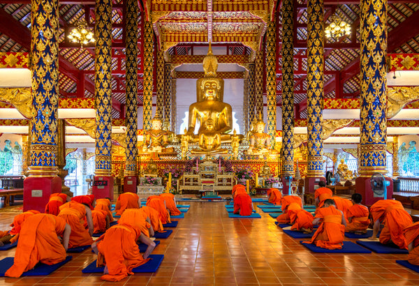 Buddhist novice monks in wat Suan Dok, Chiang Mai