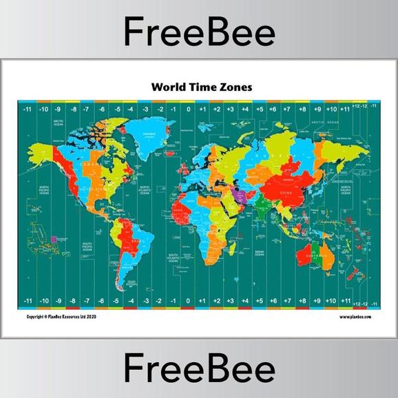 FREE Time Zones KS2 Map