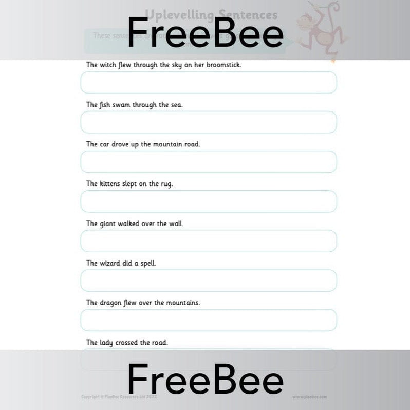 FREE Uplevelling Sentences Worksheet And Word Banks By PlanBee