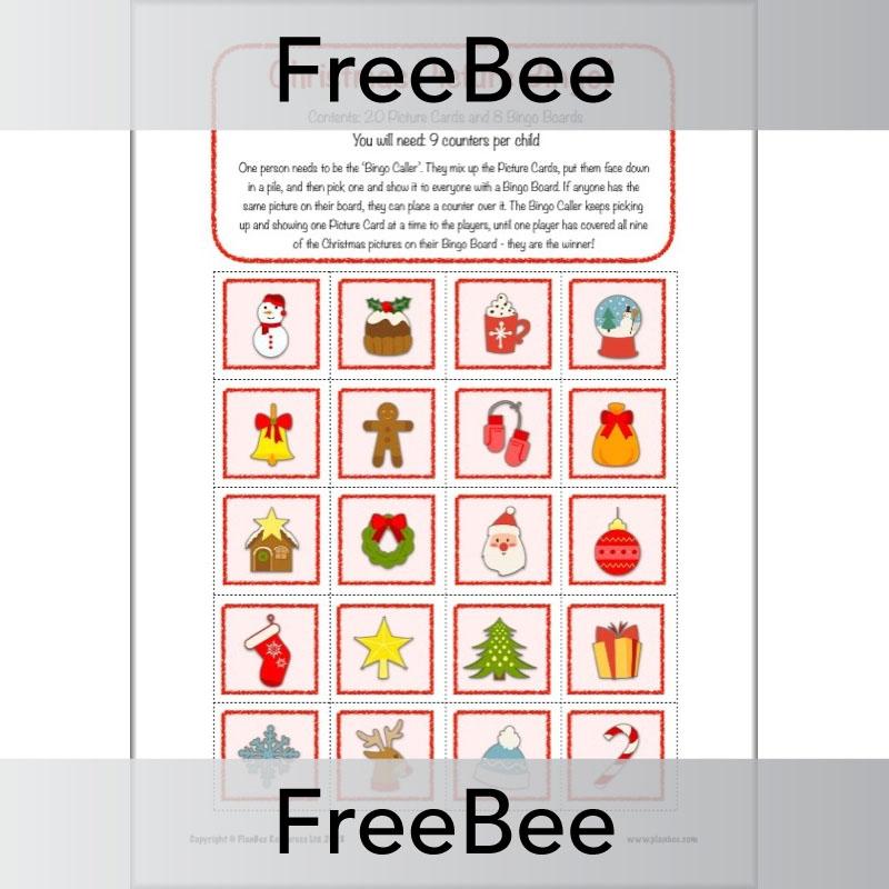 Christmas bingo free printable cards