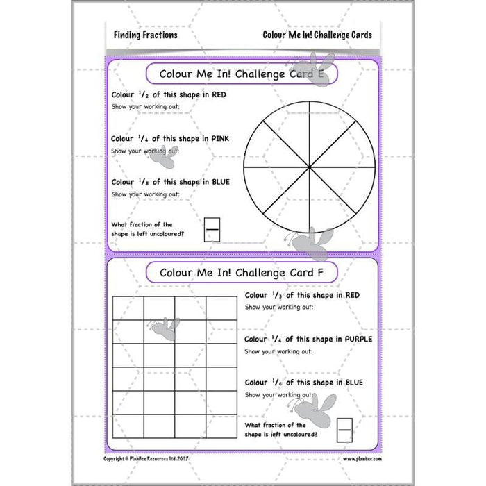 Finding Fractions: Year 3 fractions of amounts plans and resources