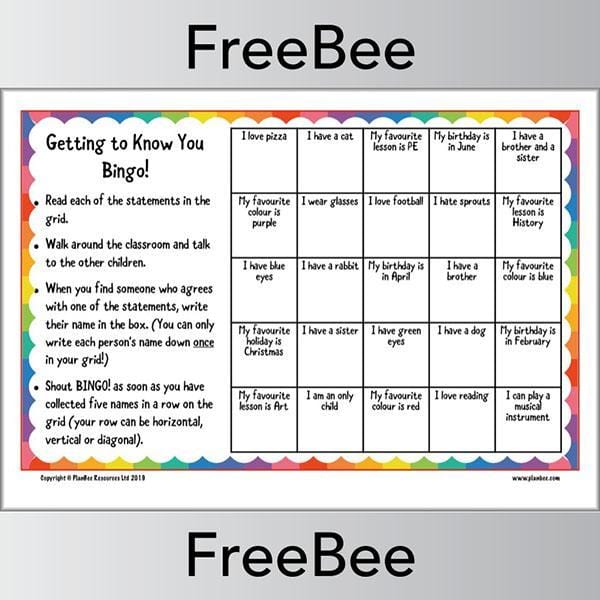 Get to know you bingo free