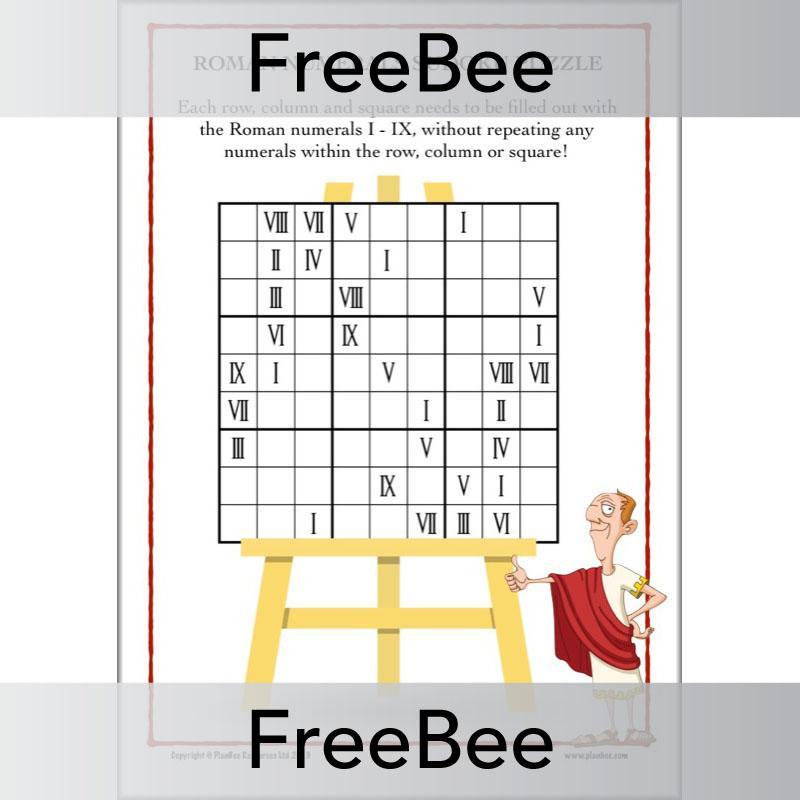 KS2 Roman Numeral Sudoku Puzzle