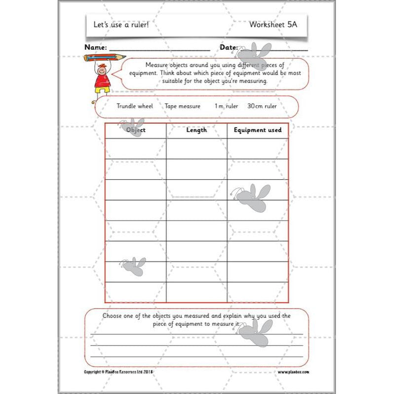 free ruler learning activity