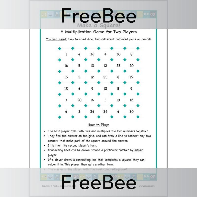 Make a Square! Multiplication Game