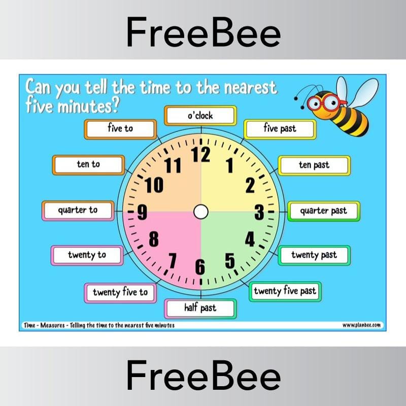 Maths Poster: Telling the Time to 5 Minutes