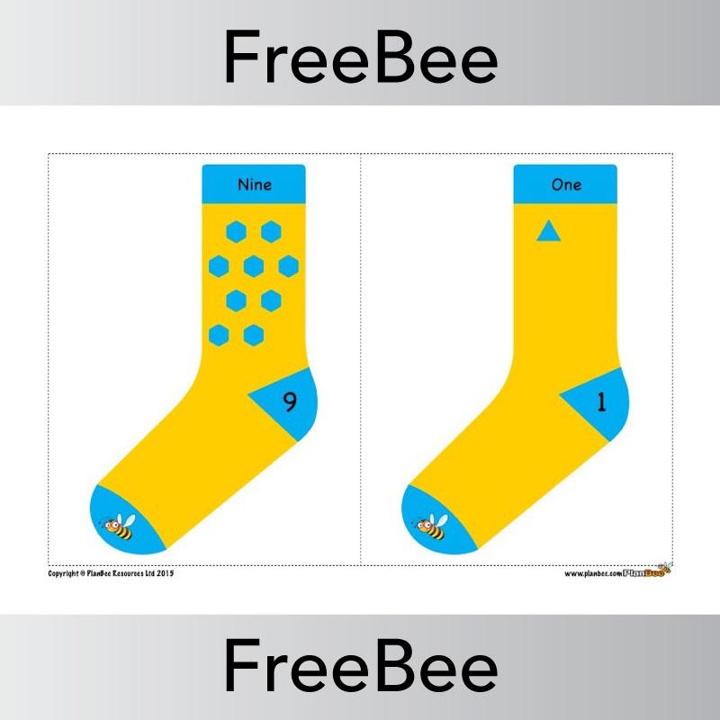 Number Bond Socks 0 - 10 (Colour)