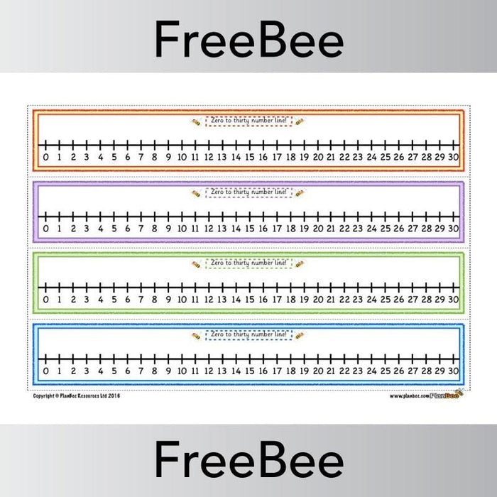 Free Number Line To 30 Downloadable Resource From Planbee