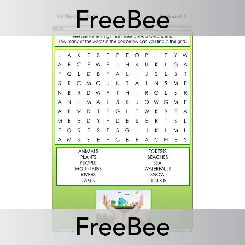 Our Wonderful World Word Search