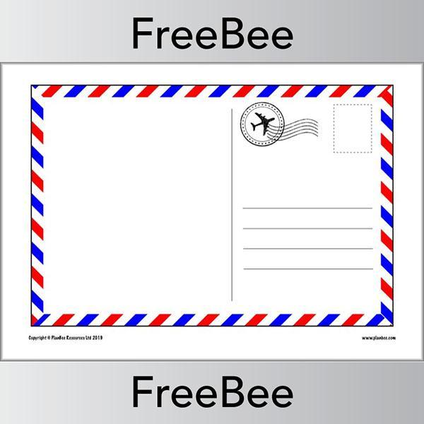 Free blank postcard templates for children — PlanBee