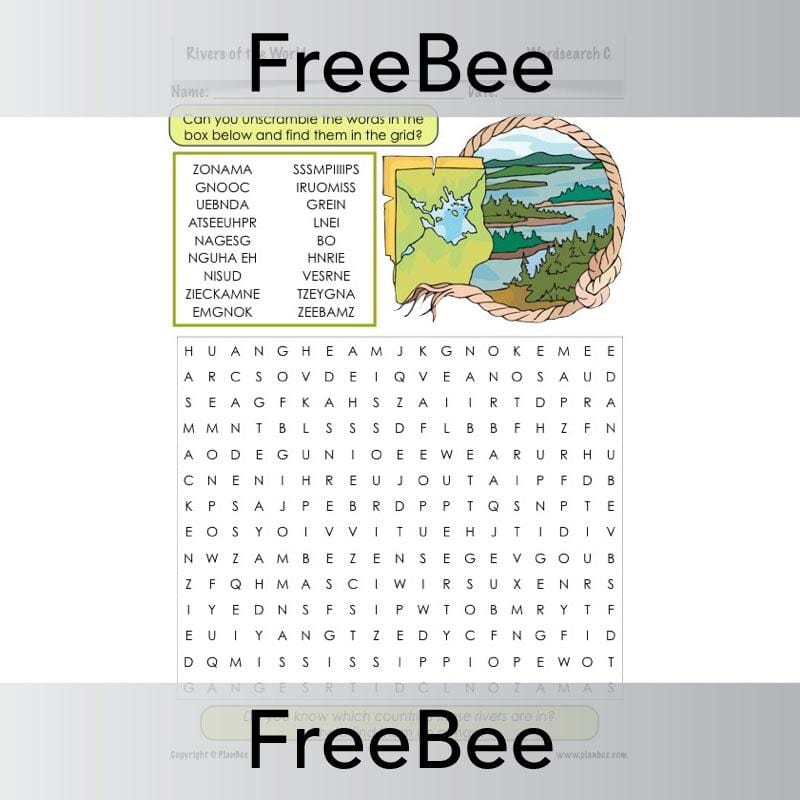 Rivers of the World Word Search