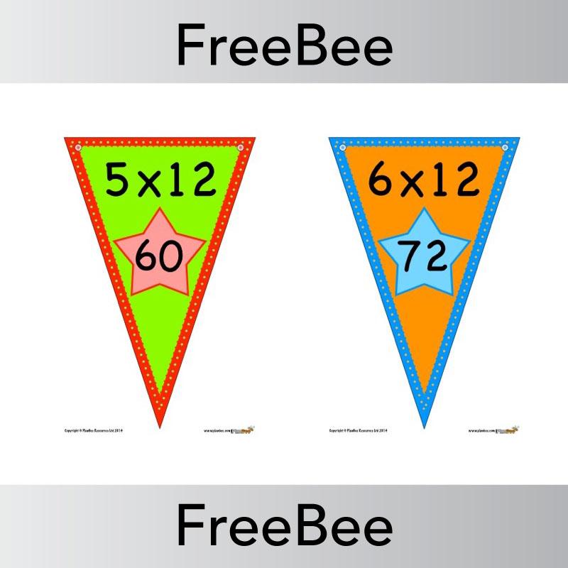 Times Tables Bunting x12