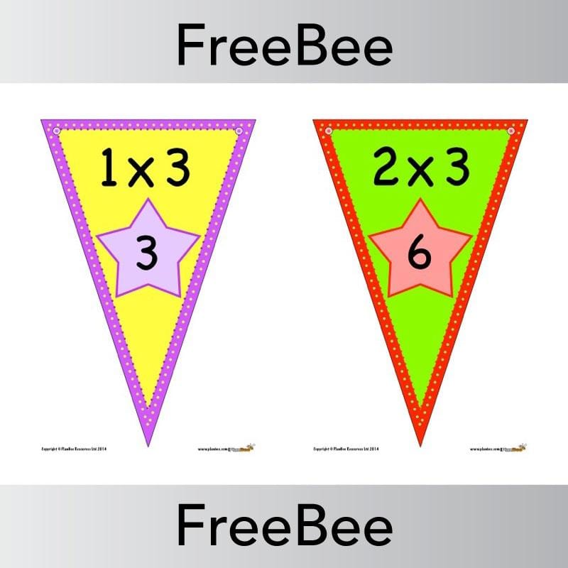 Times Table Bunting x3