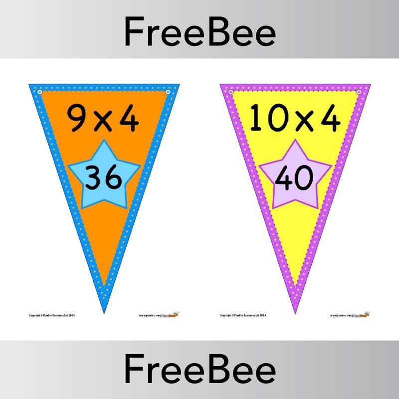 Times Table Bunting x4