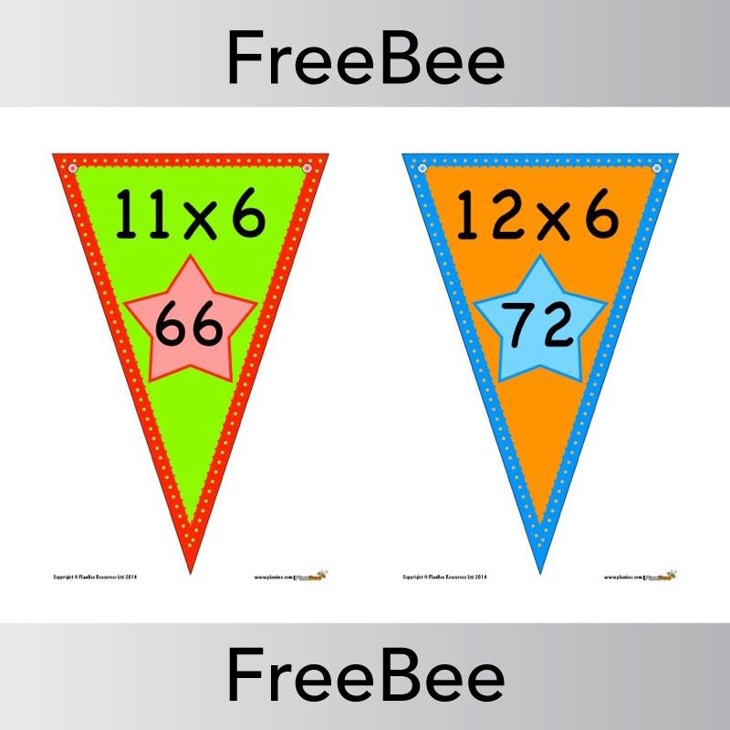 Times Table Bunting x6