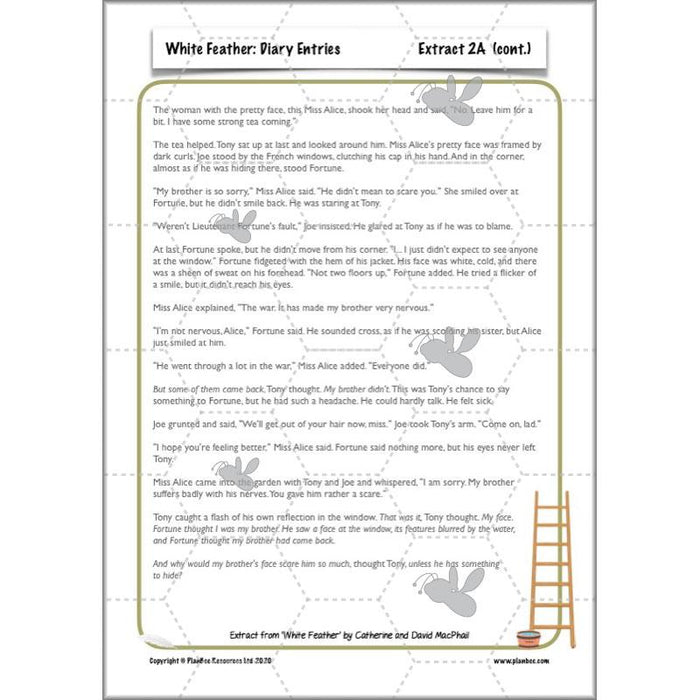 White Feather Diary Entries Ks2 English Planning Pack — Planbee