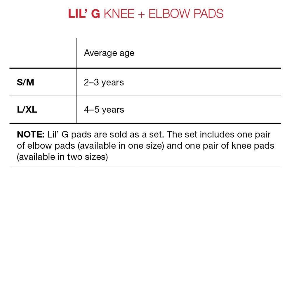 G-Form LIL'G size guide