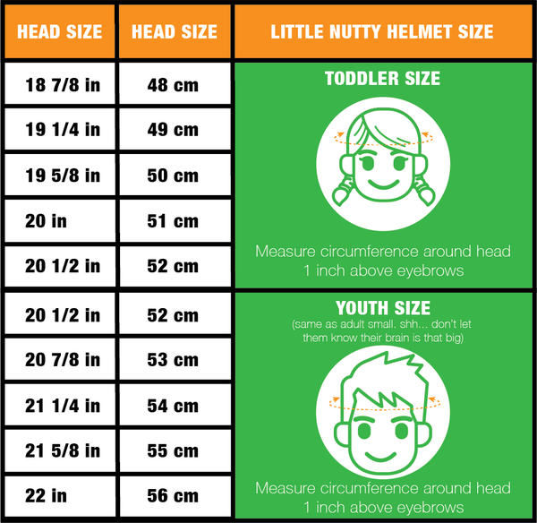 Nutcase Little Nutty size guide