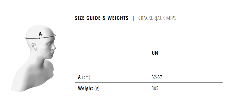 MET Crackerjack MIPS size guide
