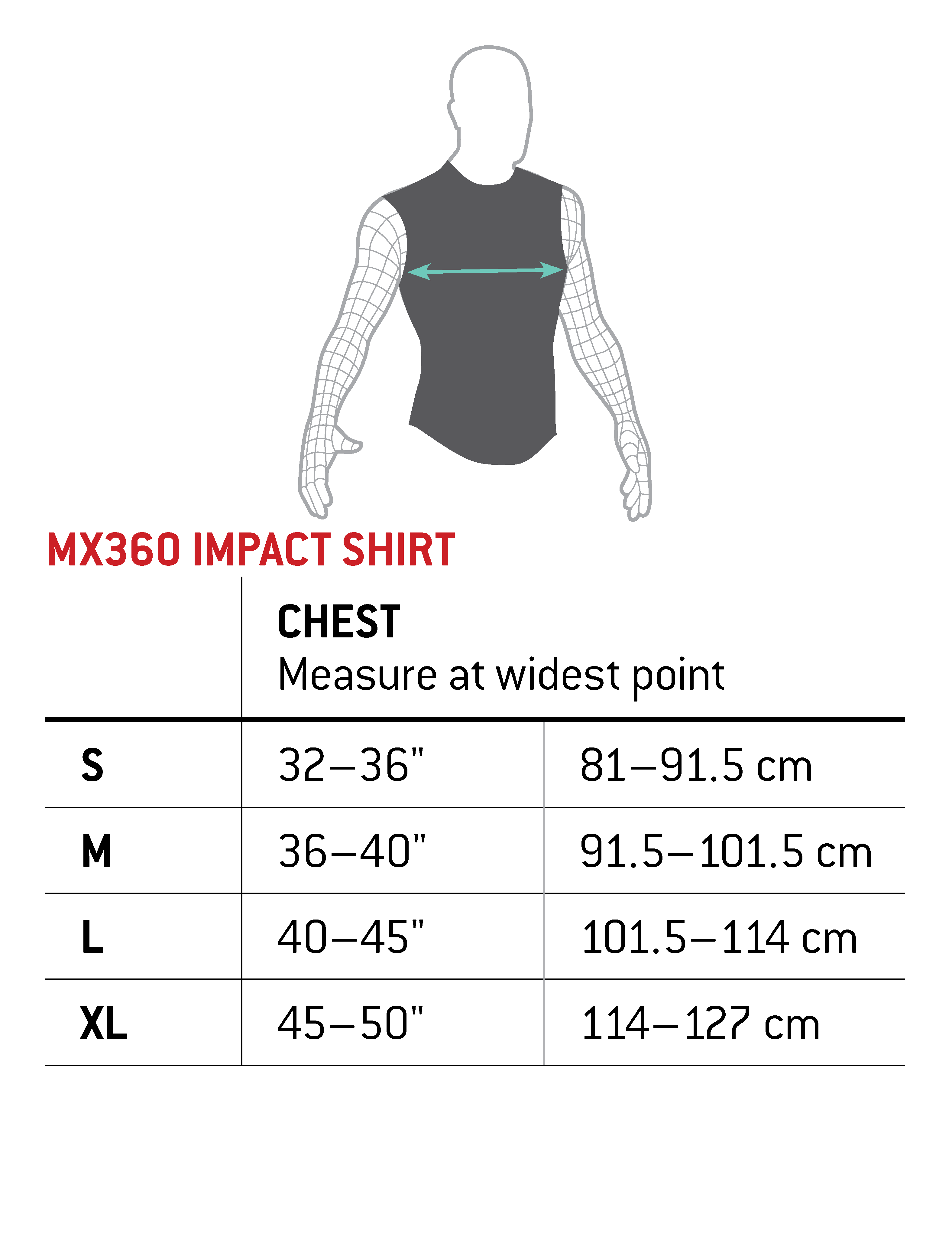 G-Form Body Armour size Guide