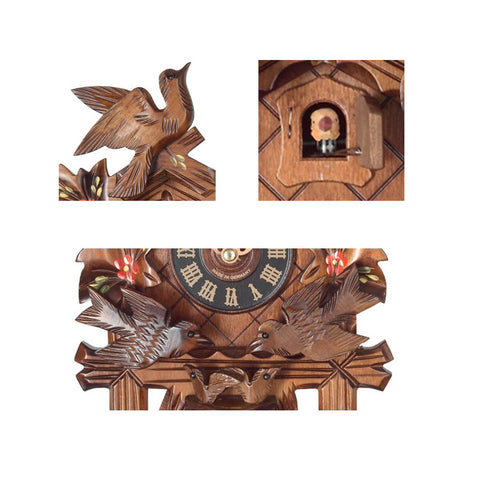 Different cuckoo birds on one of our best selling Cuckoo Clocks