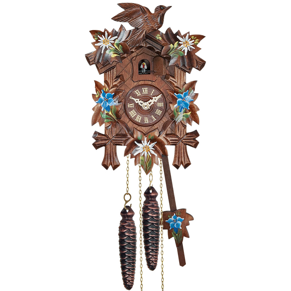 Cuckoo Clock - Quartz with Painted Edelweiss & Gentian - Engstler ...