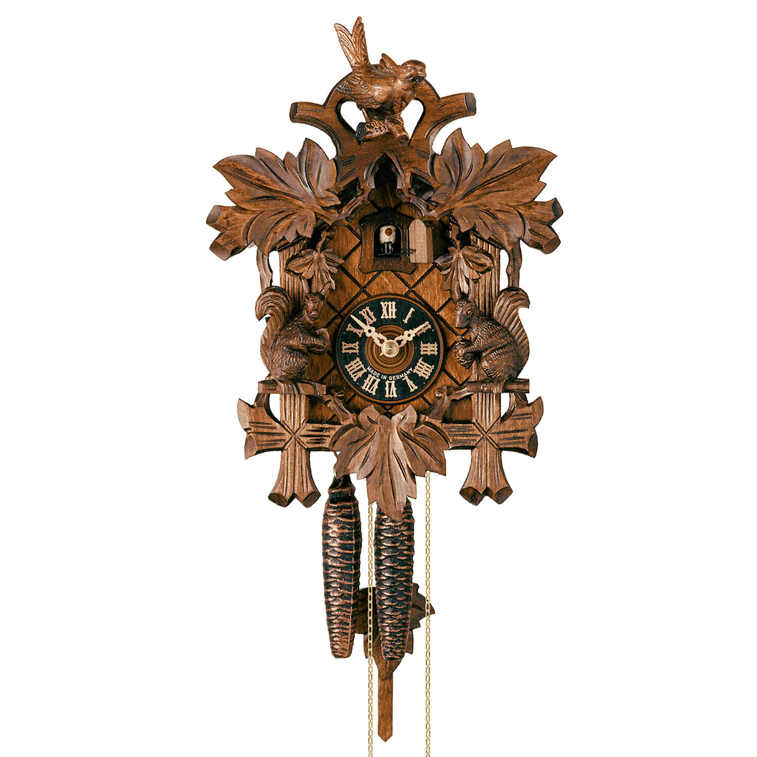 Cuckoo Clock - 1-Day Traditional With Squirrels - HÖNES – Fehrenbach ...