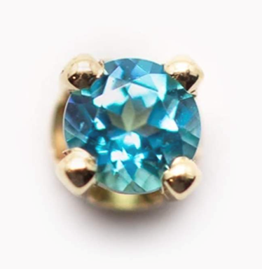 Threadless 14k Gold Paraiba Topaz Ends