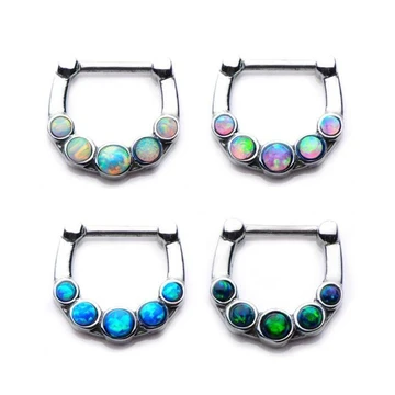 Opal Cabochon Septum Clicker