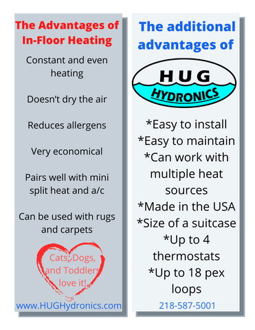 the advantages of in-floor heating, and why HUG is an affordable option
