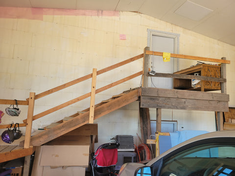 the insulated concrete forms are still visible in the garage