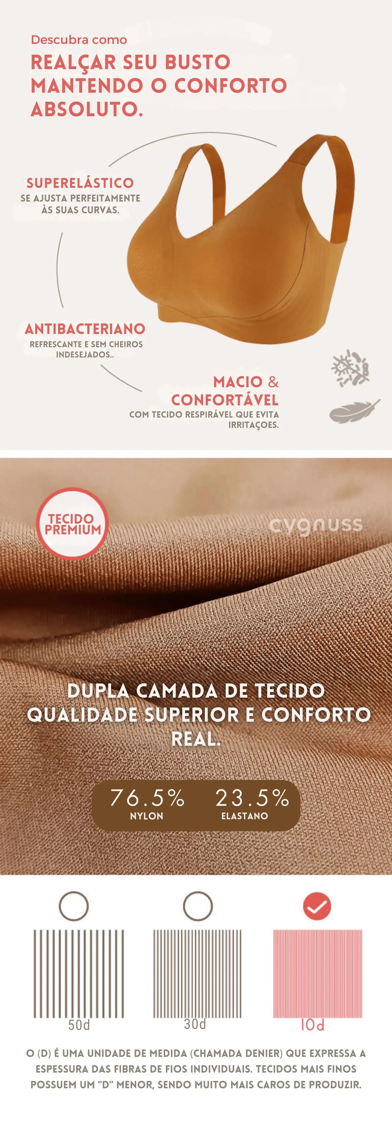 sutiã cygnuss aurora lingerie cygel