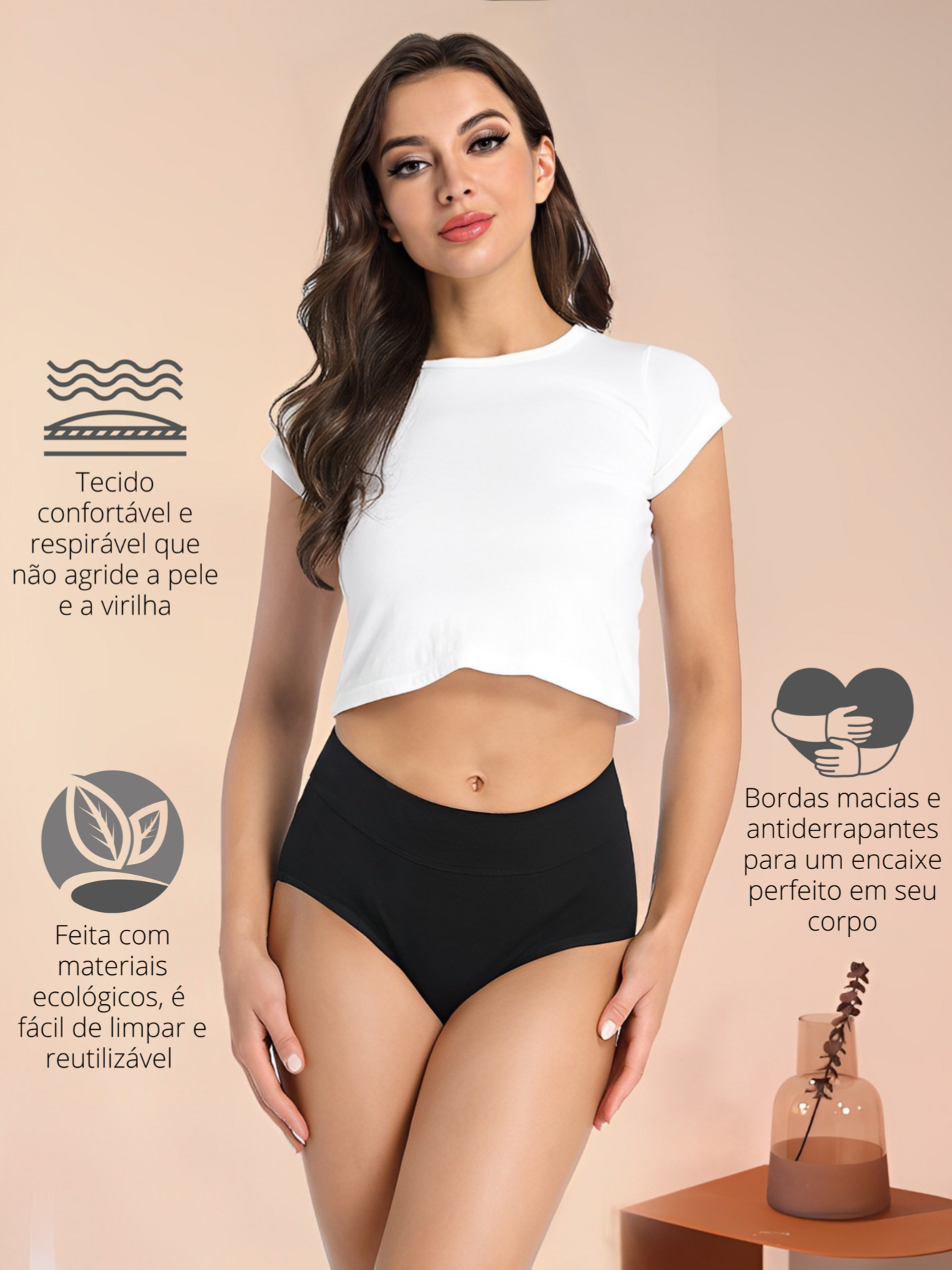 A Calcinha Absorvente Premium® é a solução para quem procura proteção, conforto e praticidade durante o período menstrual. Com 4 camadas de proteção, ela previne vazamentos e é fácil de limpar