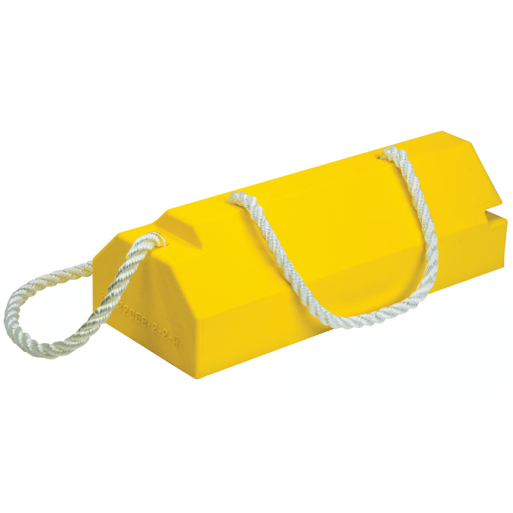 Aviation Wheel Chock 14" - Mid to Large Sized Aircraft with Locking Rope & Handle - Yellow