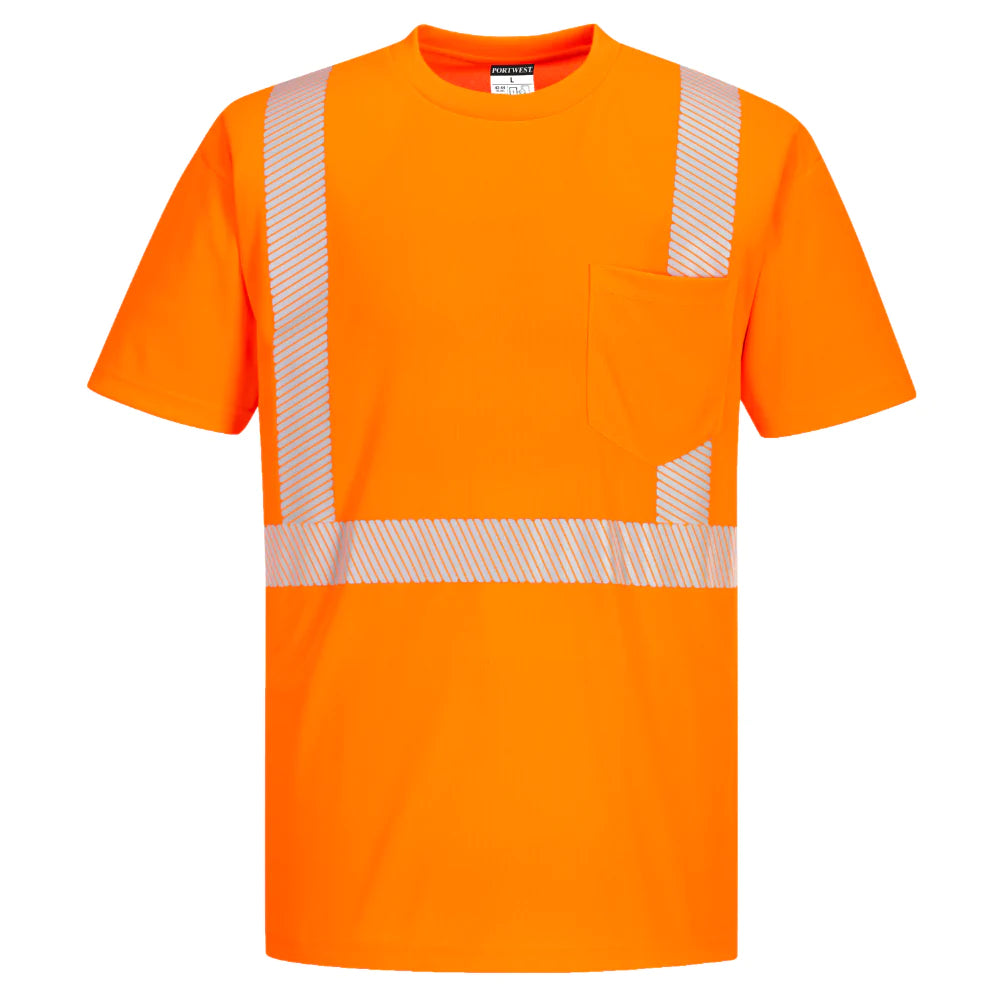 PORTWEST® Hi Vis Segmented Tape Short Sleeve T-Shirt - ANSI Class 2 - S194