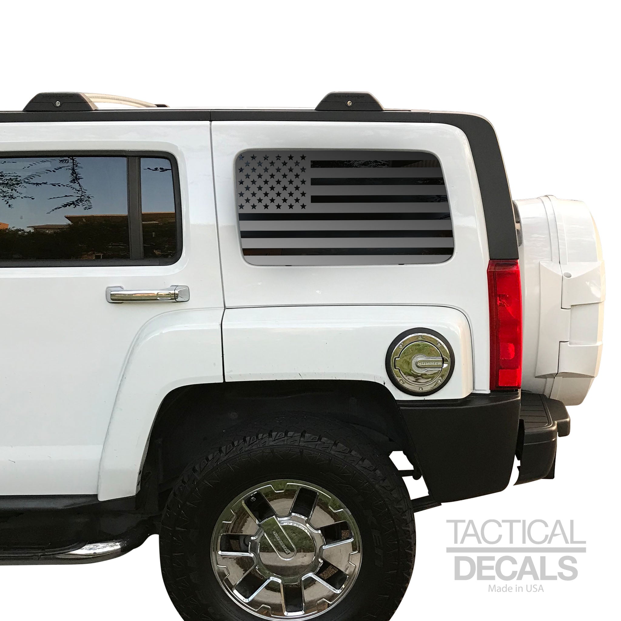 USA Flag Decal for 2006-2010 Hummer H3 3rd Windows - Matte Black – Tactical  Decals