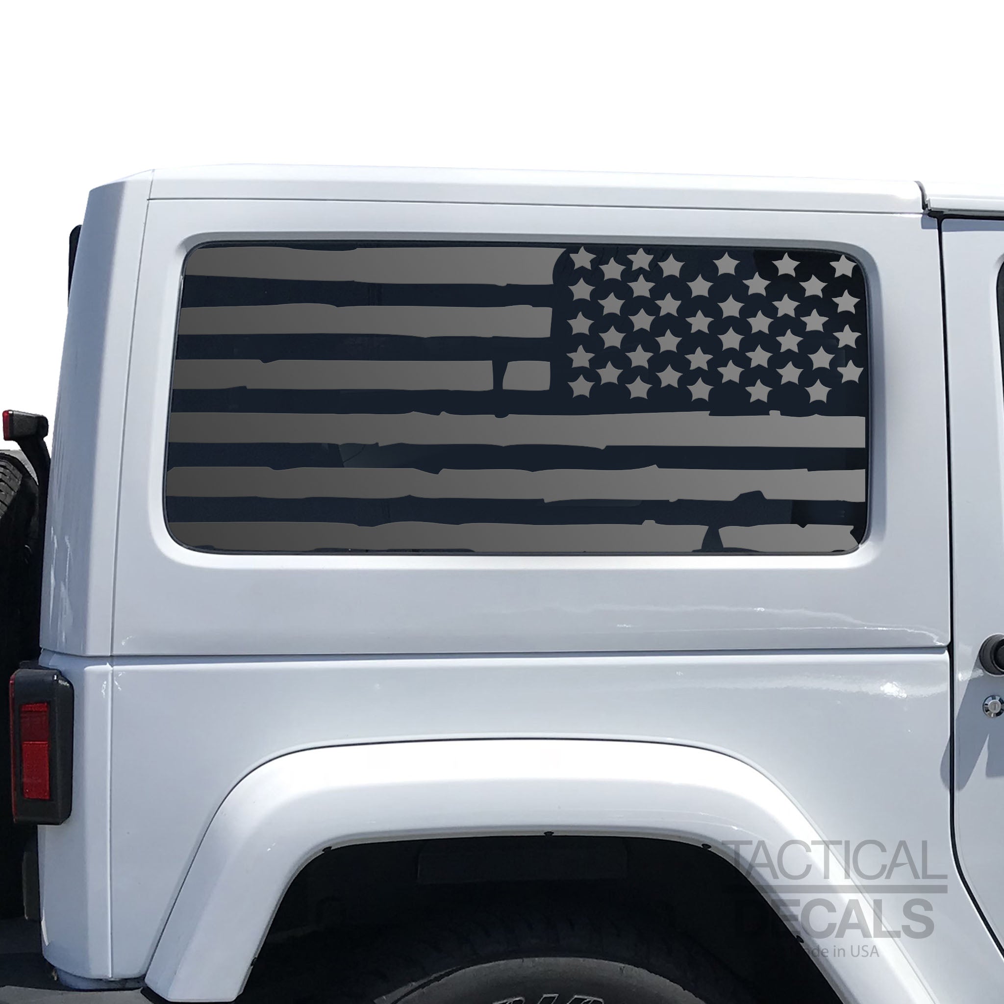 Distressed USA Flag Decal for 2007-2020 2-Door Jeep Wrangler Hardtop W –  Tactical Decals