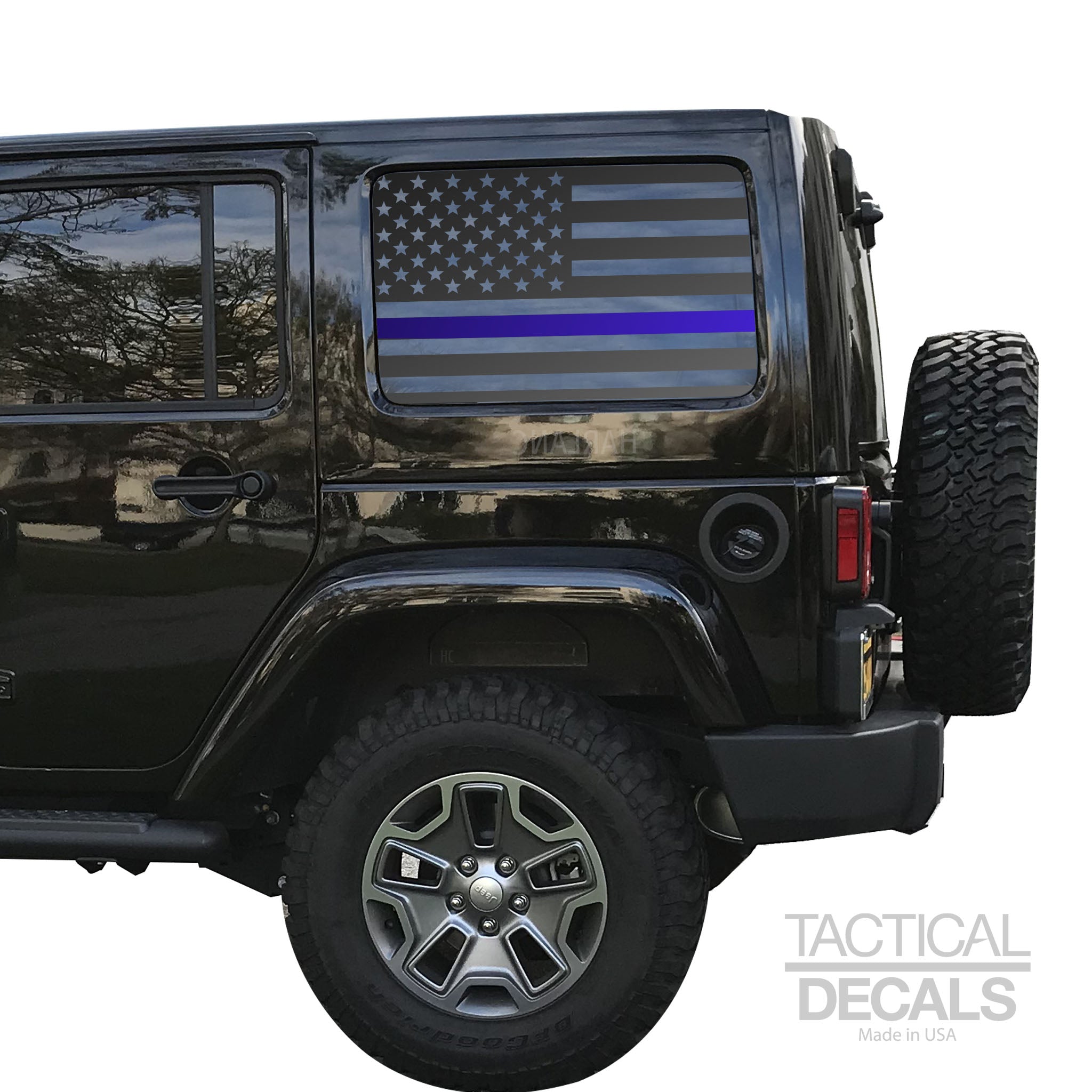 USA Flag w/ Thin Blue Line Decal for 2007 - 2020 Jeep Wrangler 4 Door –  Tactical Decals