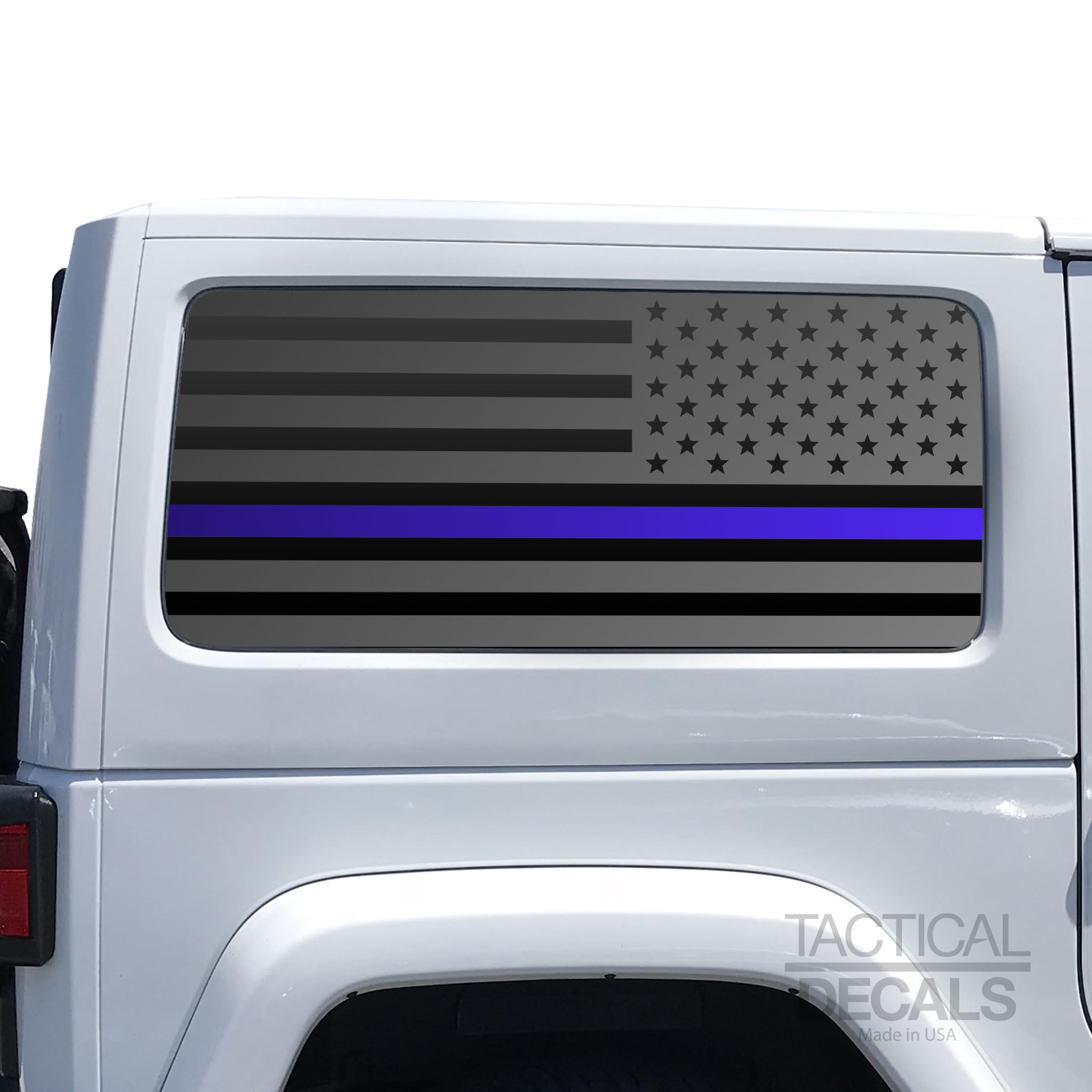 USA Flag w/ Thin Blue Line Decal for 2007-2020 2-Door Jeep Wrangler Ha –  Tactical Decals