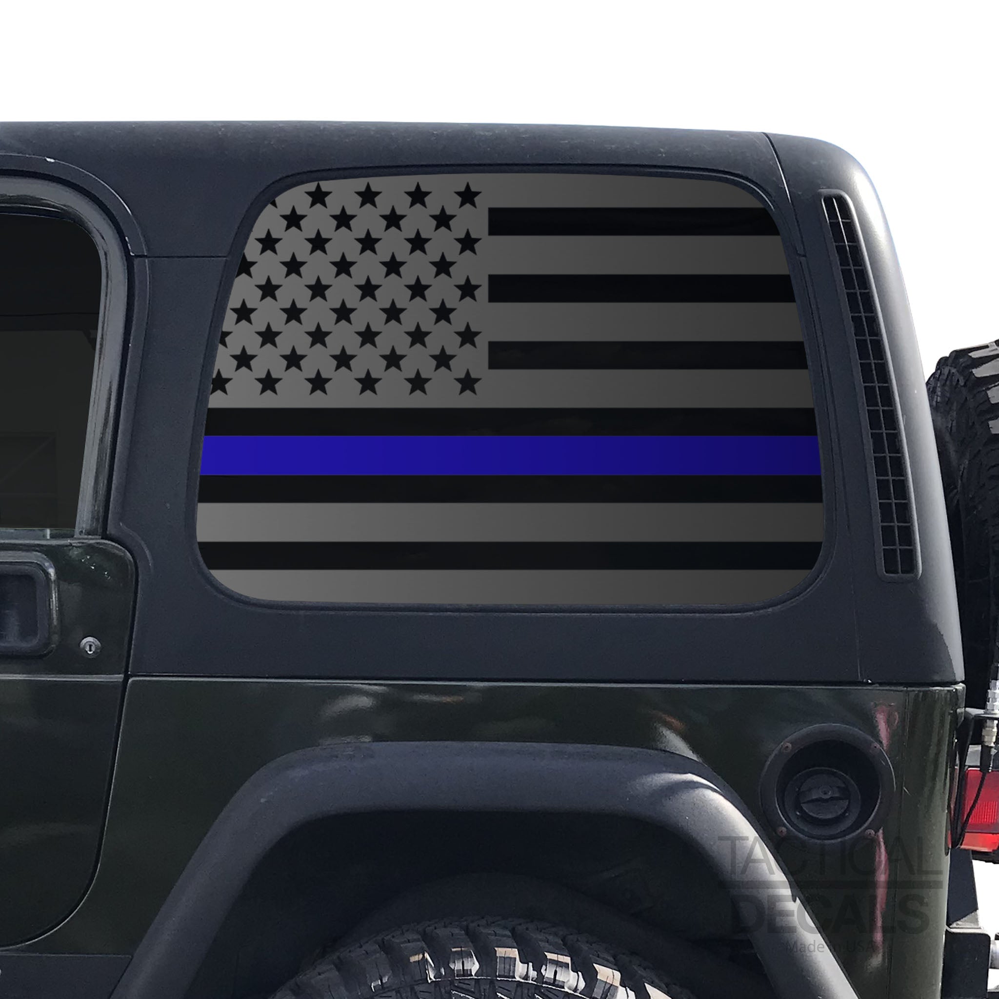 USA Flag w/ Thin Blue Line Decal for 1997 - 2006 Jeep Wrangler TJ 2 Do –  Tactical Decals