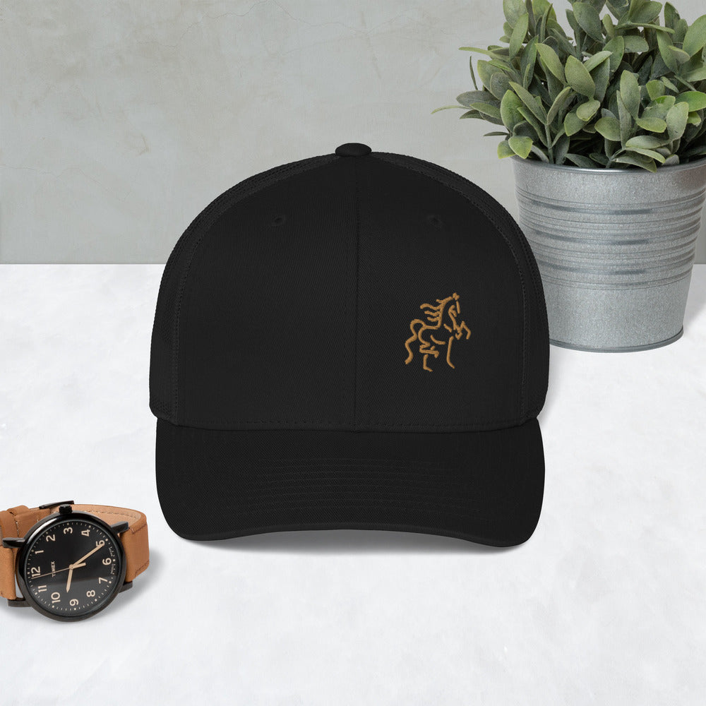 Trucker Cap with Horse Embroidery – AdeleEmbroidery
