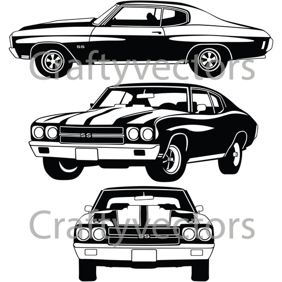 Chevrolet Chevelle 1966 Vector – Crafty Vectors