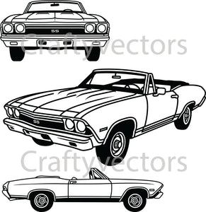 Chevy Chevelle SS396 68 Vector – Crafty Vectors