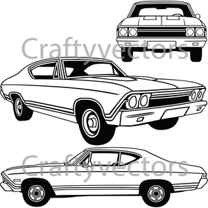 Chevrolet Chevelle 1968 Vector – Crafty Vectors