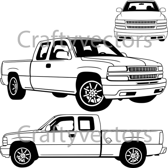 Free Free 342 Silhouette Truck Chevy Silverado Svg SVG PNG EPS DXF File