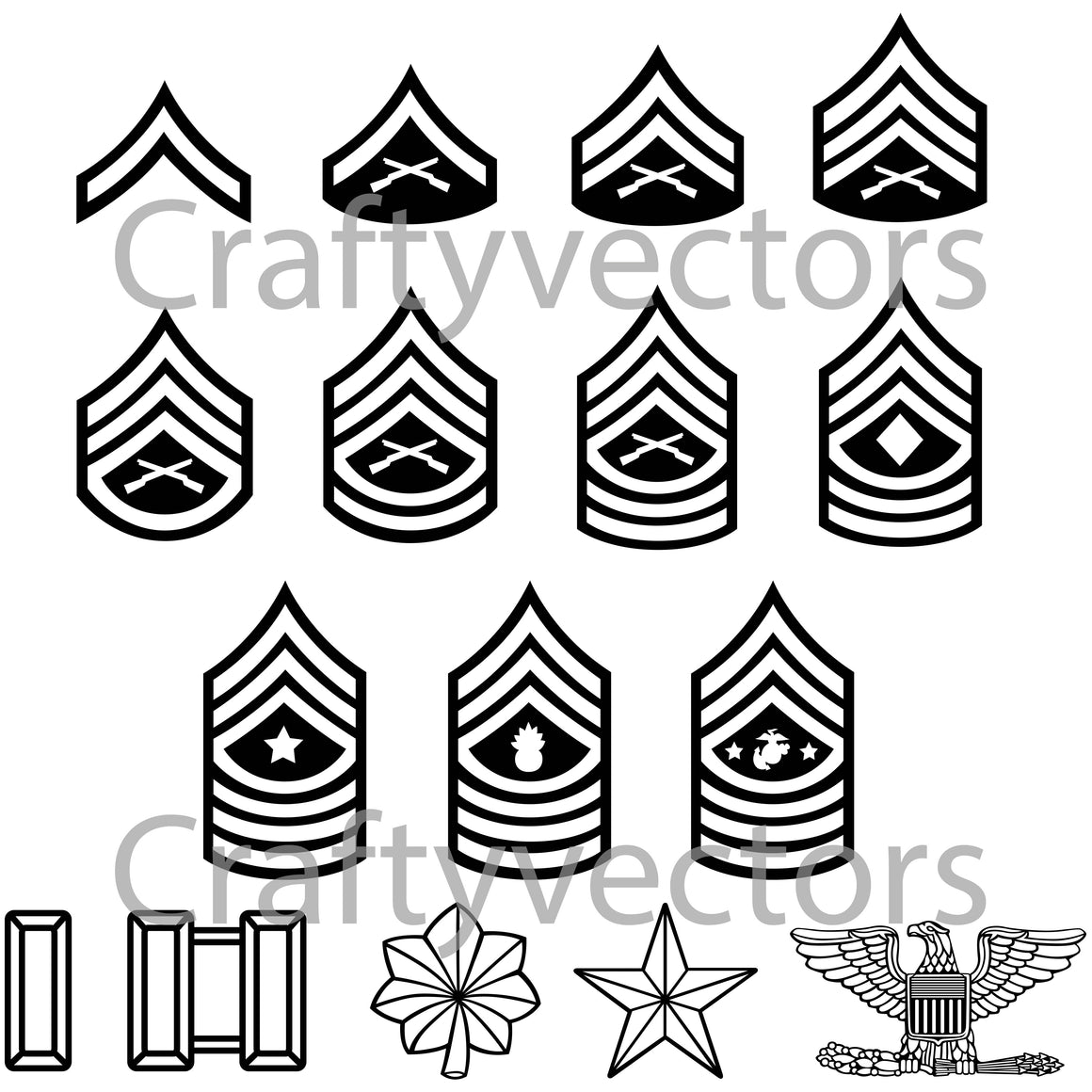 Marine Ranks Vector File – Crafty Vectors