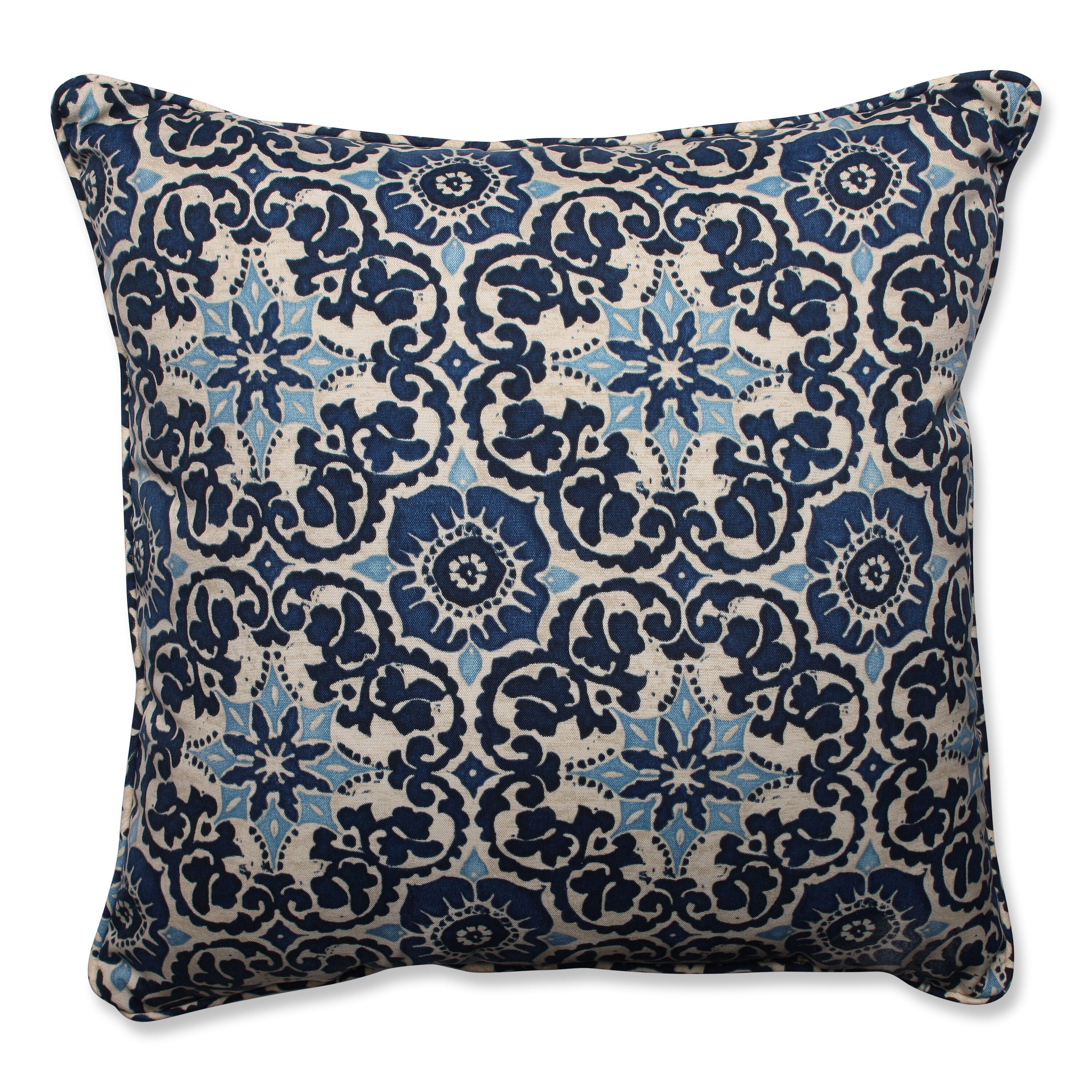 Outdoor Woodblock Prism Blue Pillow Perfect 9315