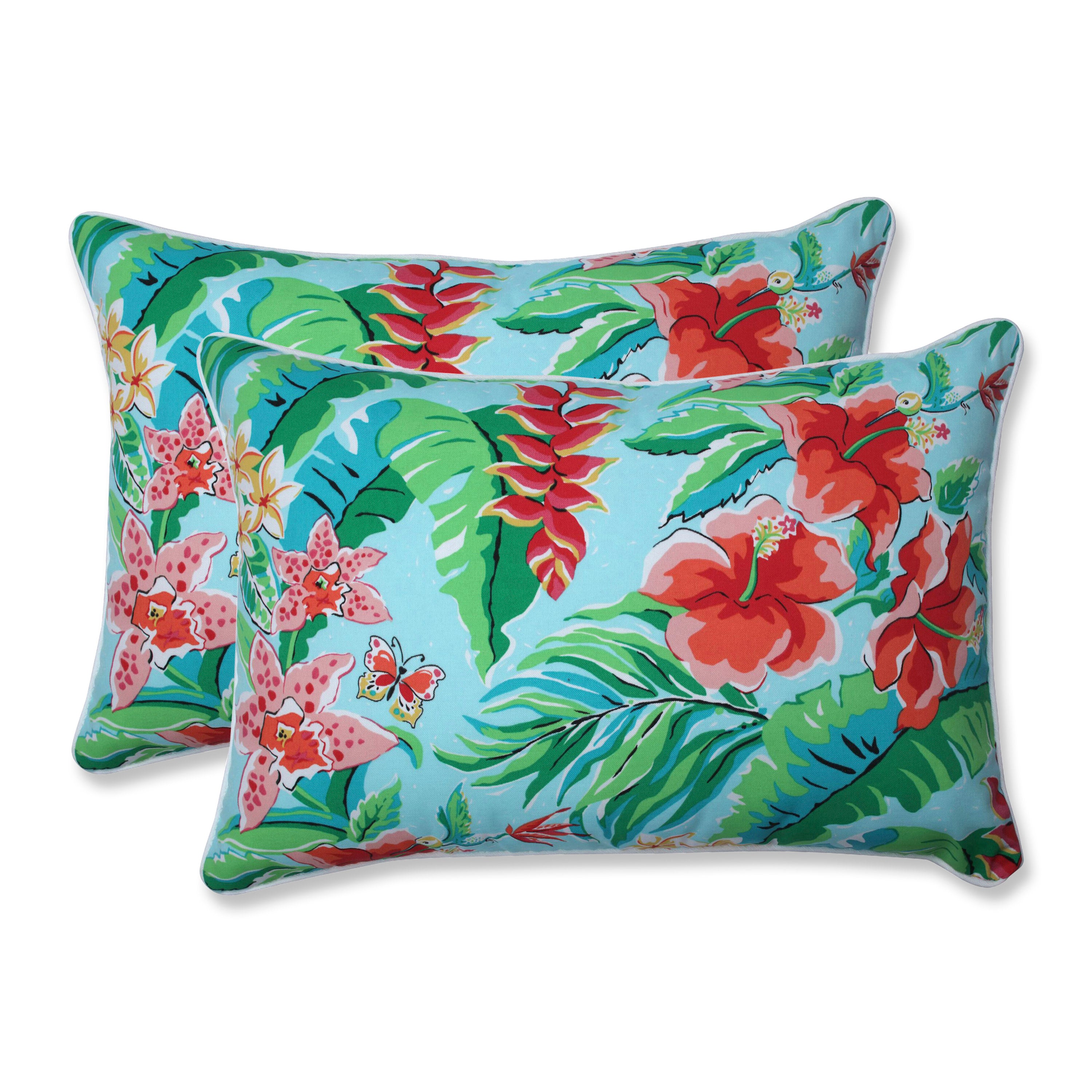 Tropical Paradise Over-Sized Rectangular Throw Pillow (Set Of 2 ...